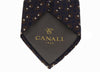 Canali Brown/Navy Blue Pure Silk Geometric Dot Pattern Tie- Blade Width 3in