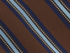 Canali Brown/Blue Pure Silk Regimental Stripe Tie- Blade Width 3in