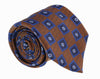 Canali Red Brick/Blue Pure Silk Floral Geometric Pattern Tie- Blade Width 3in