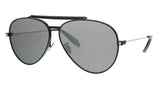 Alexander McQueen   Silver  Aviator Sunglasses