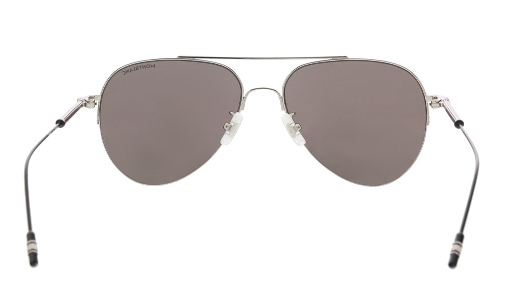 Montblanc MB0037S-001 Silver Aviator Sunglasses