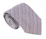 Missoni U5299 Purple/Silver Basketweave 100% Silk Tie