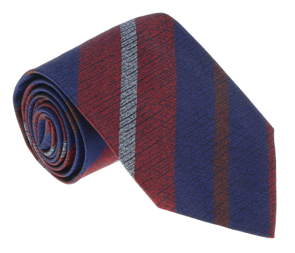 Missoni U5068 Red/Blue Awning 100% Silk Tie