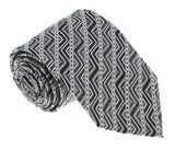 Missoni U5098 Silver/Black Graphic 100% Silk Tie