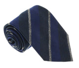 Missoni U5121 Navy/Grey Repp 100% Silk Tie