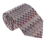 Missoni U4914 Red/Silver Chevron 100% Silk Tie