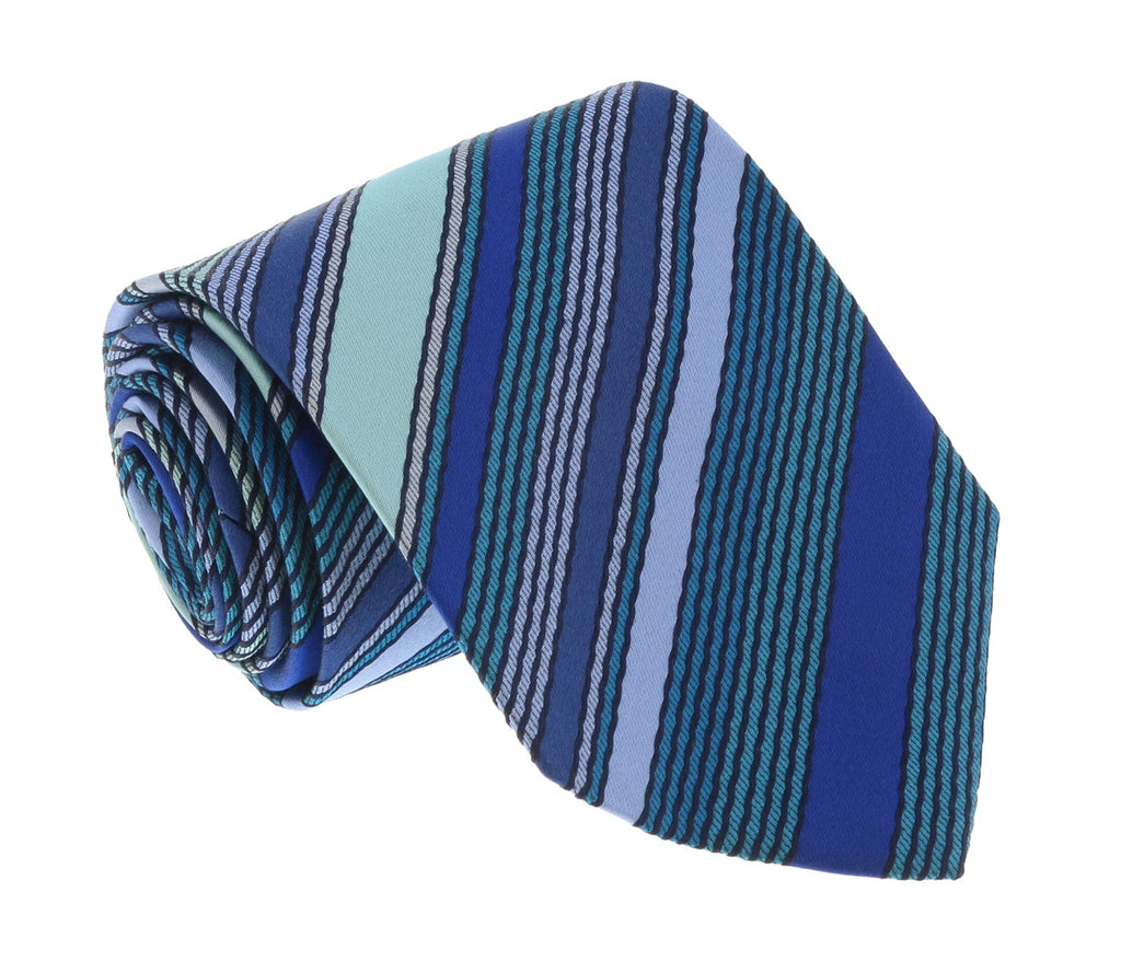 Missoni U8013 Blue/Green Pencil Stripe 100% Silk Tie