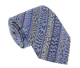 Missoni U4305 Blue/Purple Flame Stitch 100% Silk Tie
