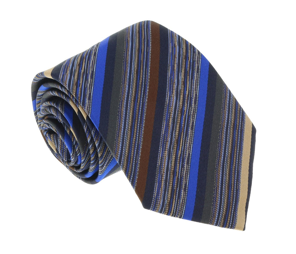 Missoni U5052 Blue/Black Bar Code 100% Silk Tie