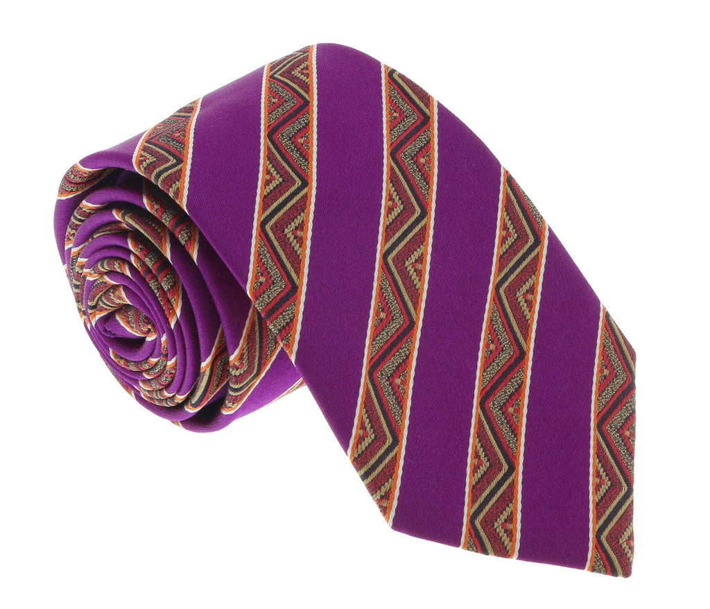 Missoni U5128 Purple/Gold Awning 100% Silk Tie