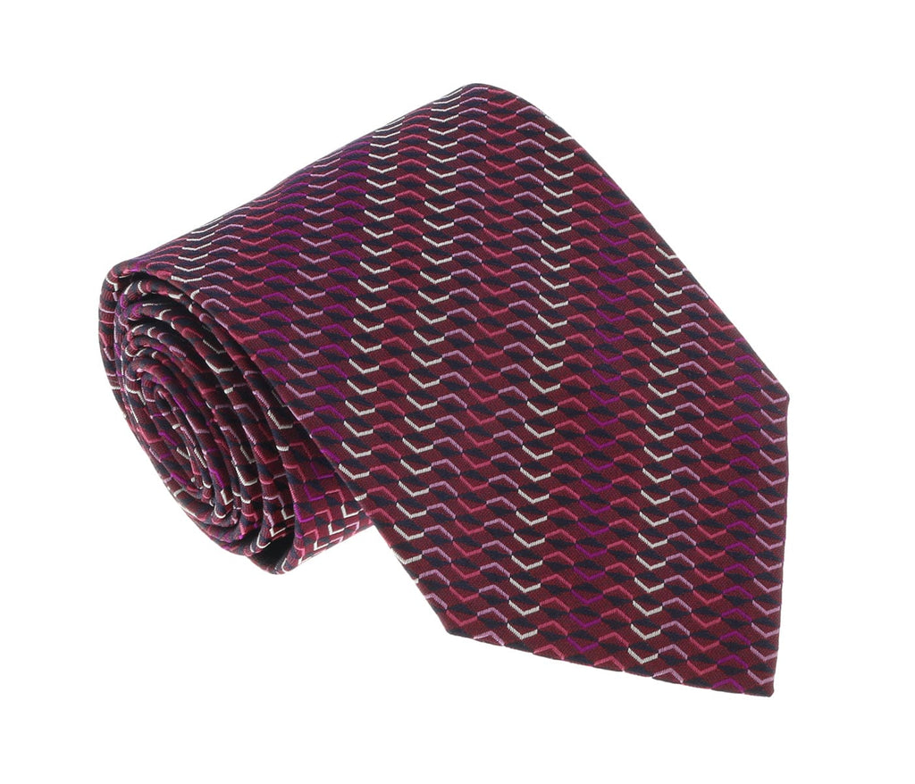 Missoni U5067 Pink/Purple Sharkskin 100% Silk Tie