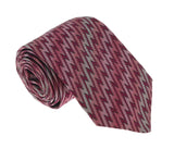 Missoni U5467 Pink/Red Flame Stitch 100% Silk Tie