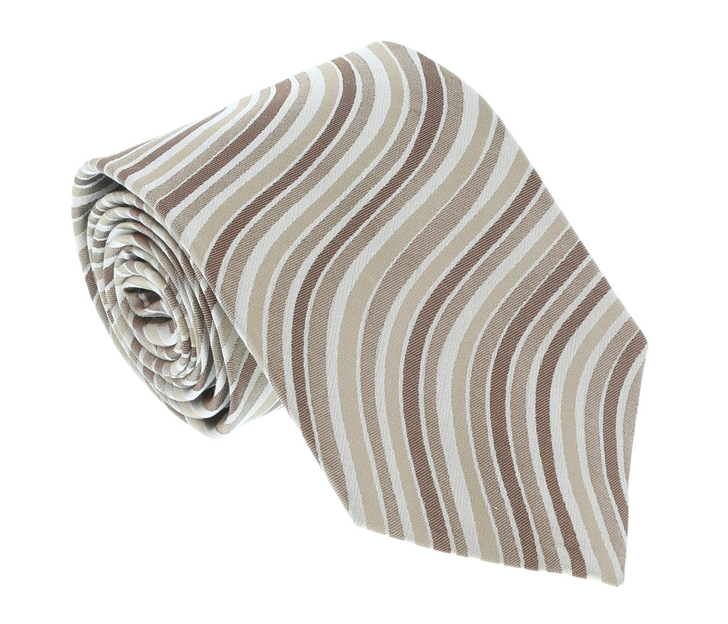 Missoni U4308 Cream/Brown Bengal Stripe 100% Silk Tie
