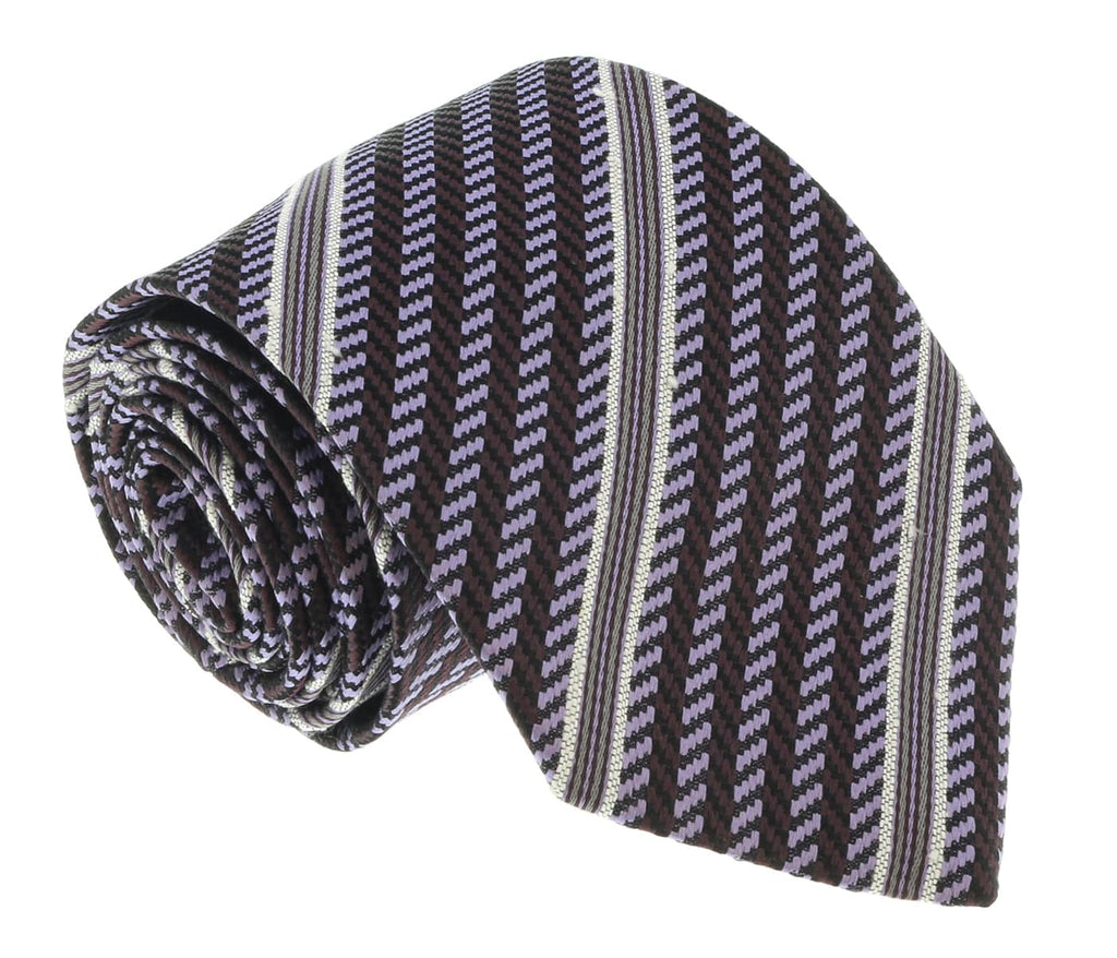 Missoni U4530 Lavender/Brown Regimental 100% Silk Tie