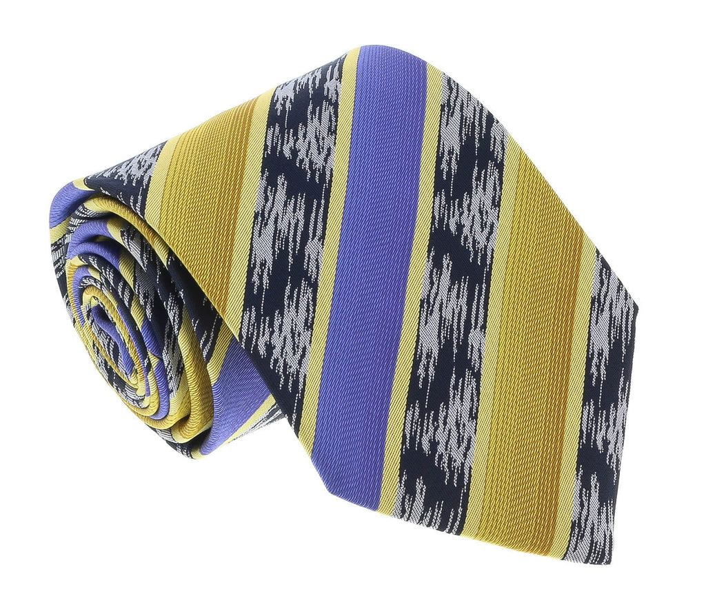 Missoni U3821 Gold/Purple/Navy Blue Regimental 100% Silk Ties