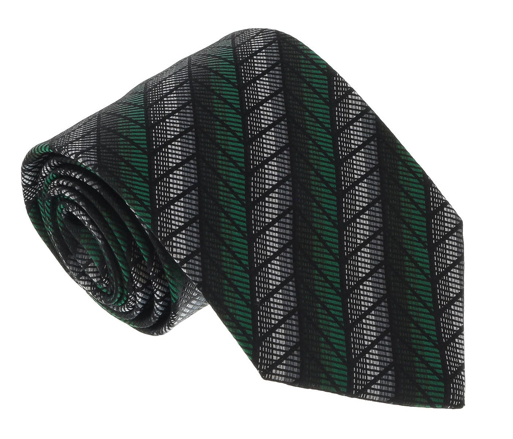 Missoni U4018 Green/Grey  Chevron 100% Silk Tie