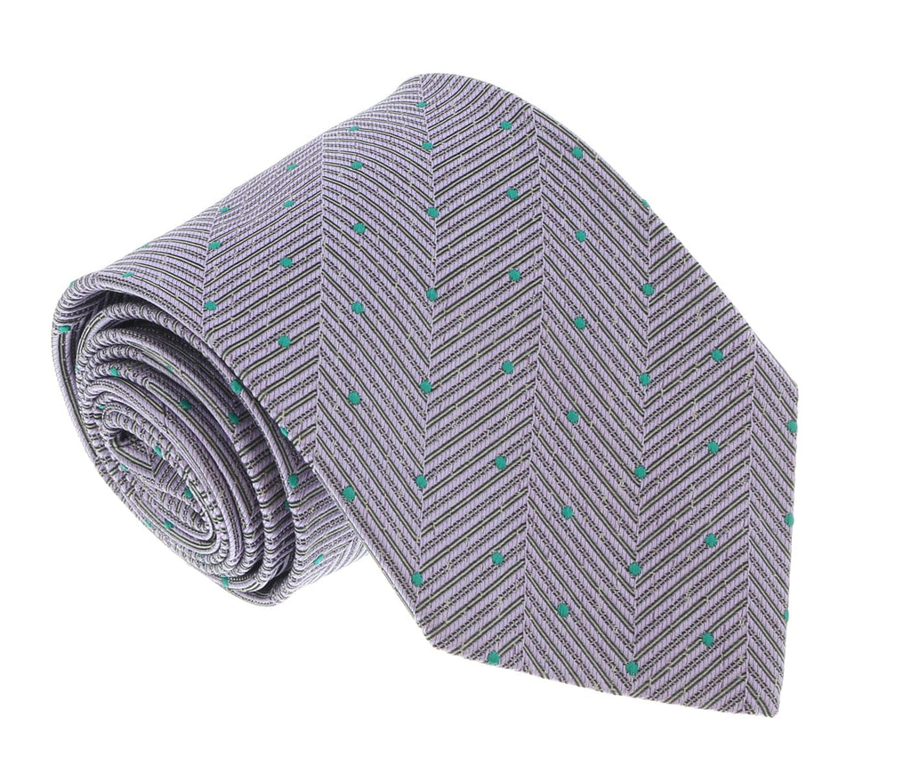 Missoni U4799 Lavender/Green Pin Dot 100% Silk Tie