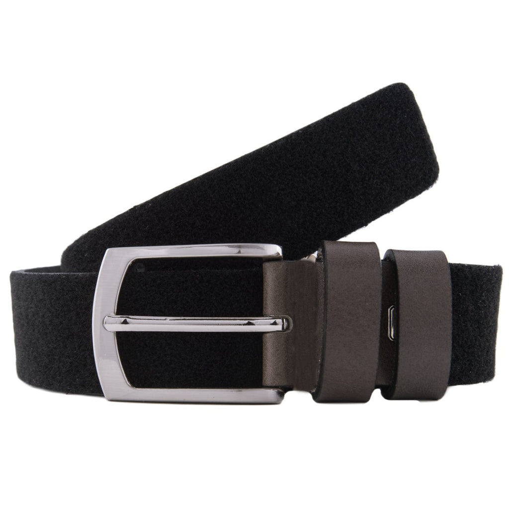 Renato Balestra A443/40 NERO Black Felt Adjustable Leather Mens Belt-Size:38