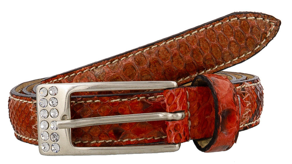 Renato Balestra Calamaria RO Red Python Leather Womens Belt