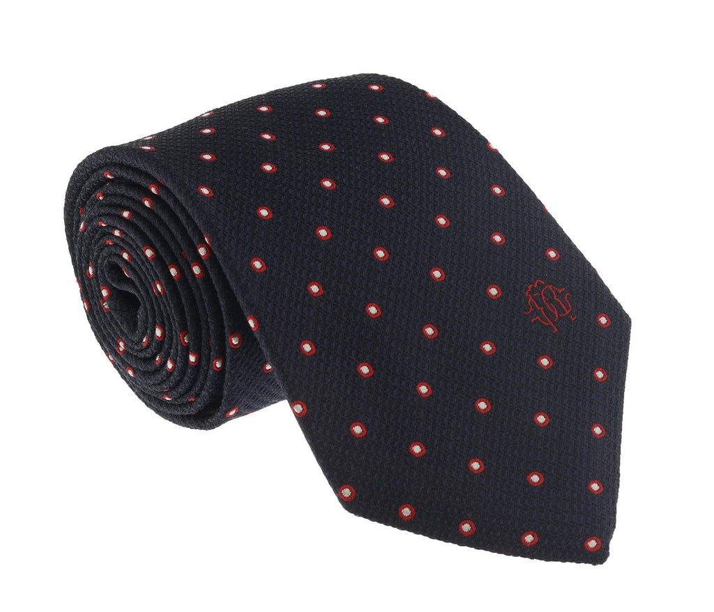 Roberto Cavalli  Black/Red Geometric Polka Dot Tie