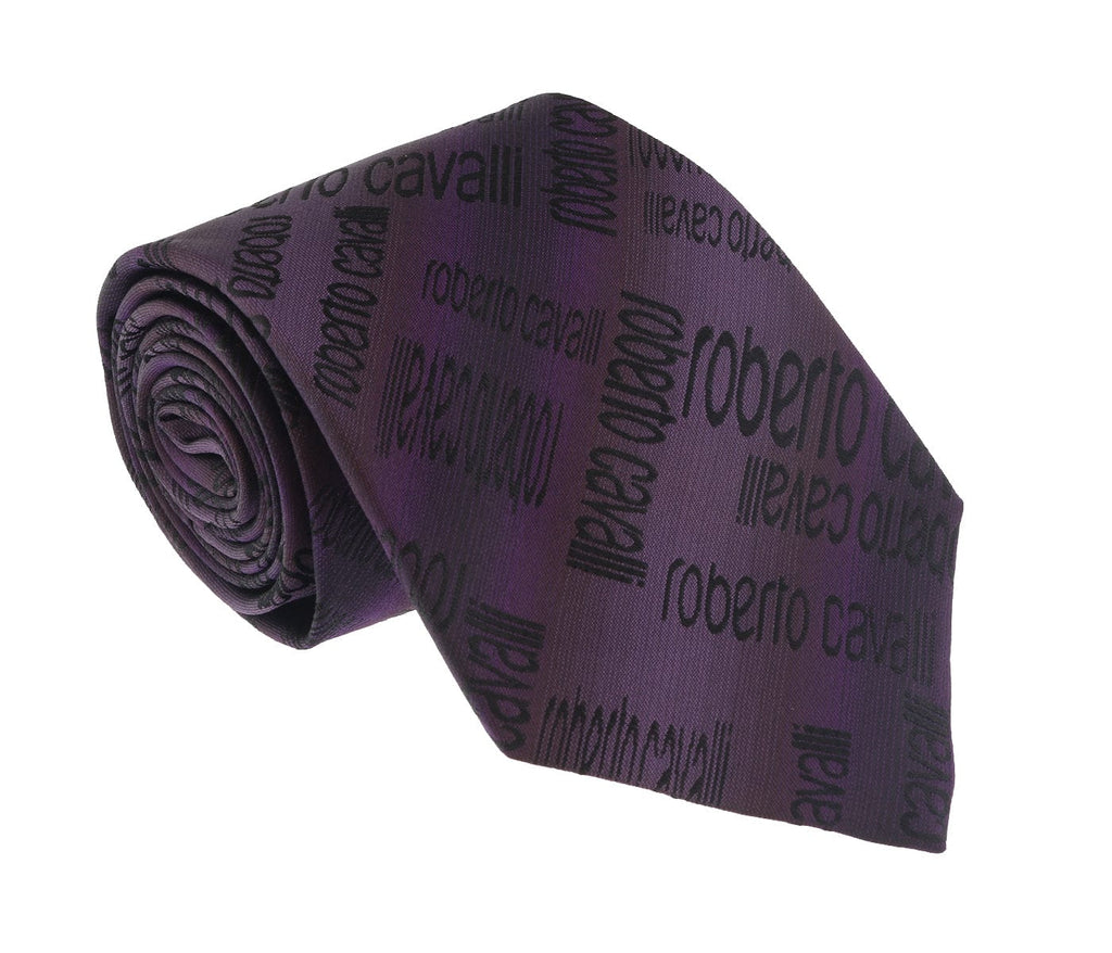 Roberto Cavalli  Black/Violet Ikat Tie