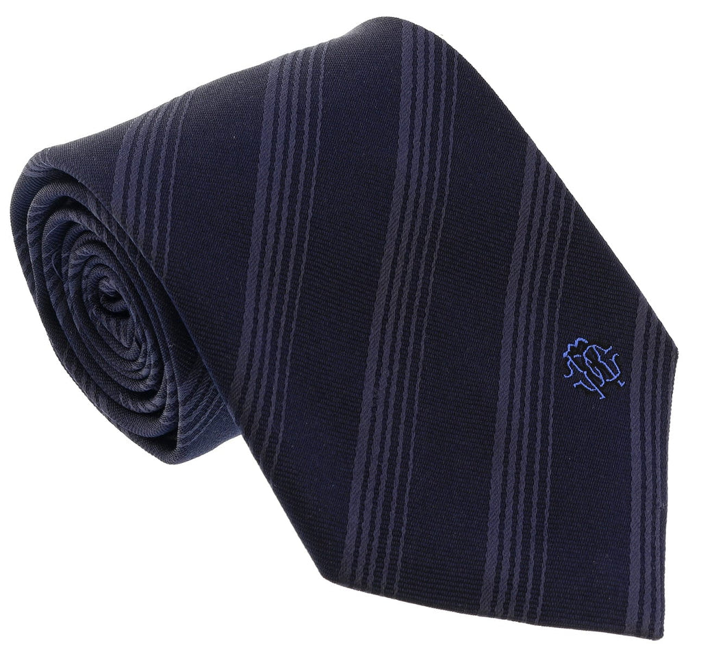 Roberto Cavalli  Navy Blue Regimental Stripe Tie
