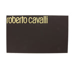 Roberto Cavalli ESZ032 D0420 Black/Blue Wool Blend Logo Mens Scarf