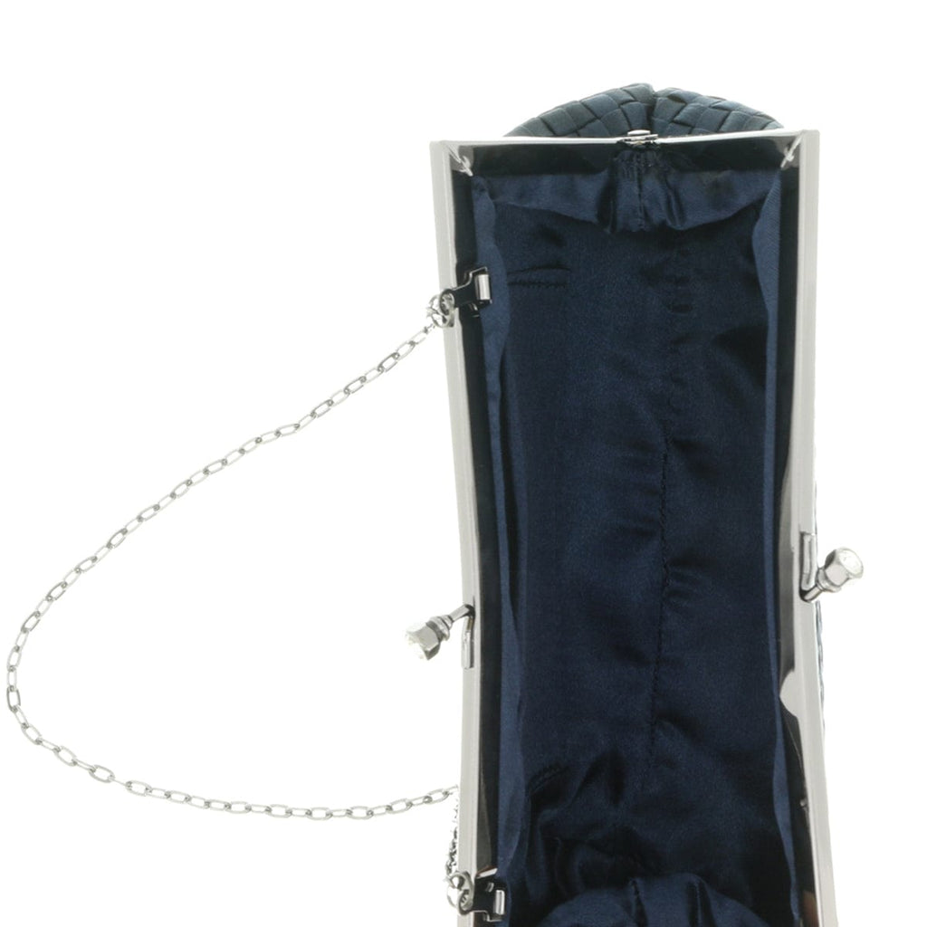 Scheilan  Black Fabric Weave Knot Clutch/Shoulder Bag
