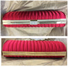 Scheilan Red Fabric Stitched Stripe Clutch