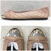 Bailarinas ELLA TUN Camel Quilted Ballerina Flats