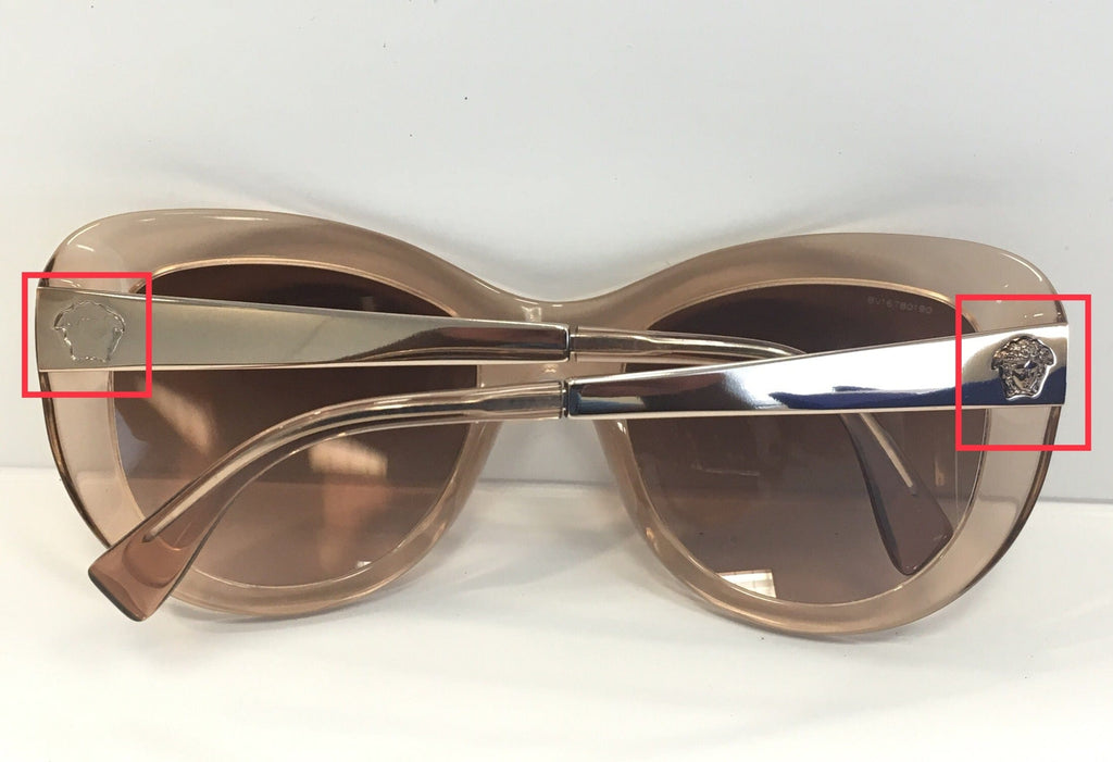 Defective  Versace VE4325 521513 Transparent Brown Cat Eye Sunglasses