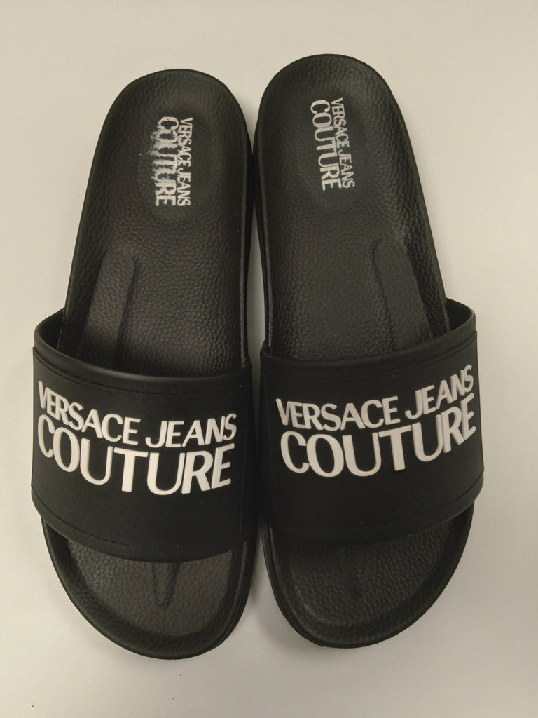 Versace Jeans Couture Black Contemporary Logo Slide