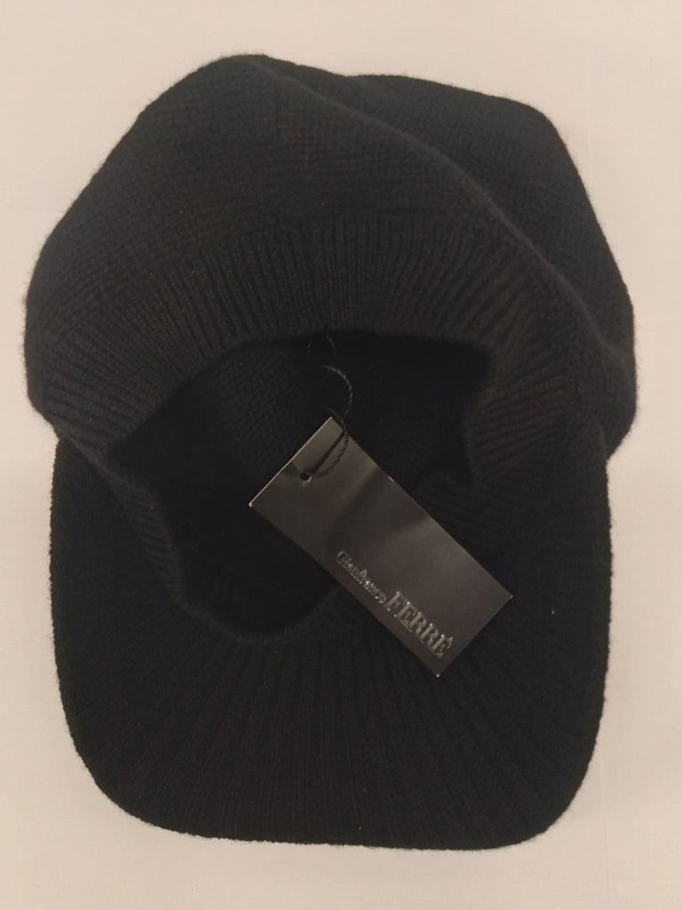 Gianfranco Ferre BLACK  Pure Cashmere Knit Hat with Visor