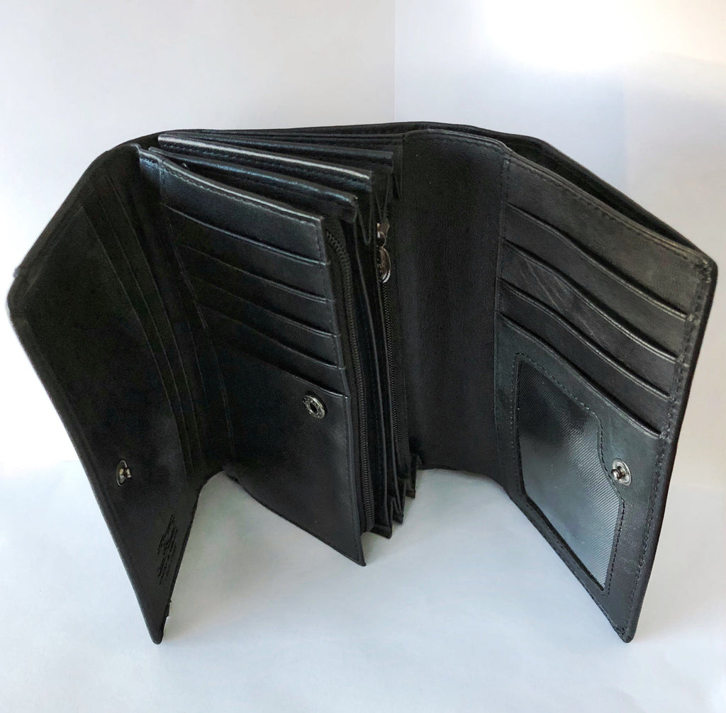 J&C  J33-001 NERO Black Multifunction Compact Wallet