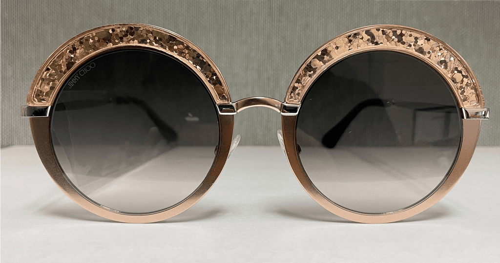 Jimmy Choo  Semi Matte Black Round Sunglasses