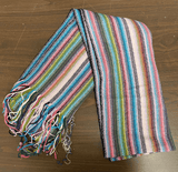Missoni D4908 0004 Blue Wool Blend Crochet Knit Stripe Scarf