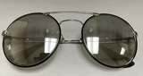 Prada PS51SS 1AB2B0 Silver / Black Round Sunglasses